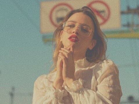 Close-up of delicate rose gold necklace