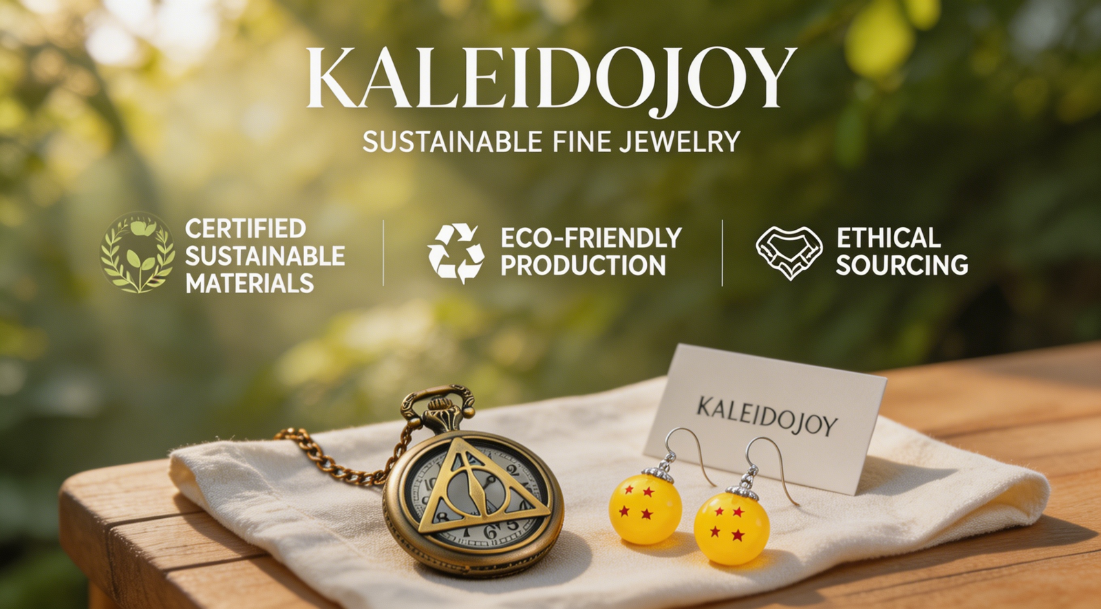 Eco-friendly jewelry production and sustainable magical accessories by KaleidoJoy