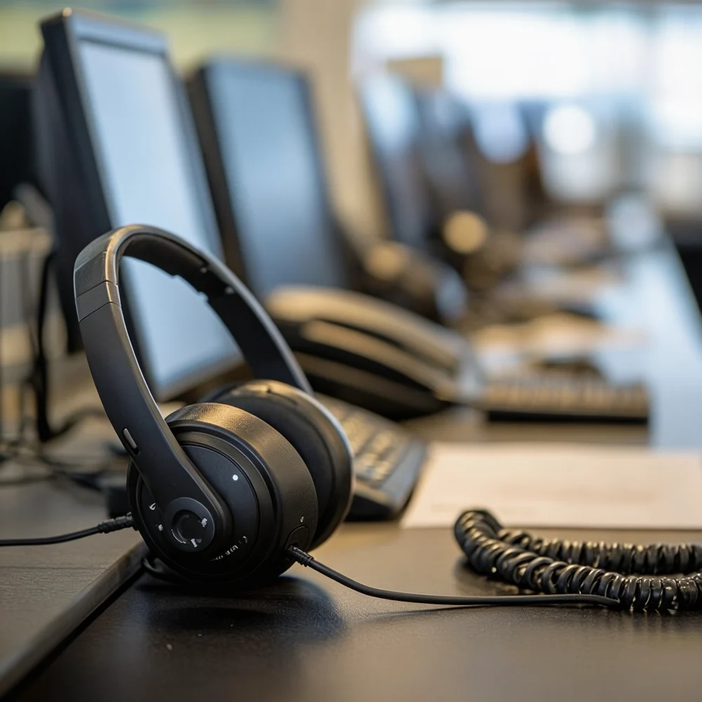 Technical support team assisting customers via multiple channels