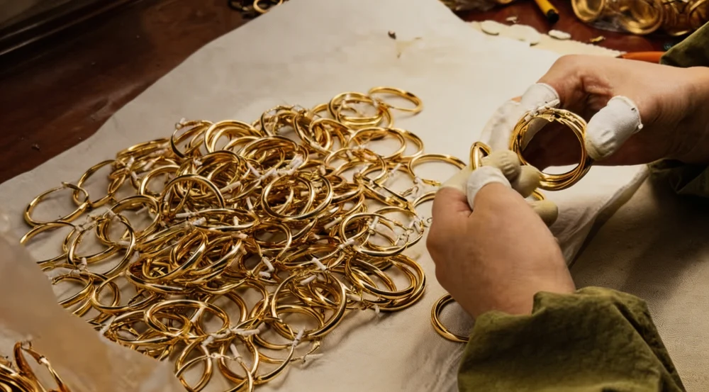 KaleidoJoy artisan using high-precision equipment to craft high-quality personalized jewelry