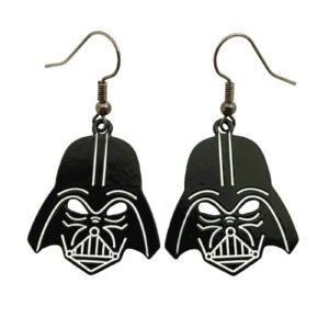 Star Wars Darth Vader Dainty  Earrings Forged Metal Black